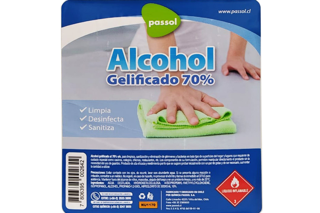 alcohol gelatizado sanitizante 1lt